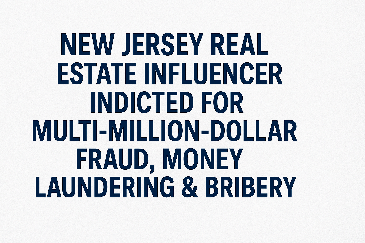 NJ Real Estate Influencer Indicted: What Happened & What Investors Should Learn