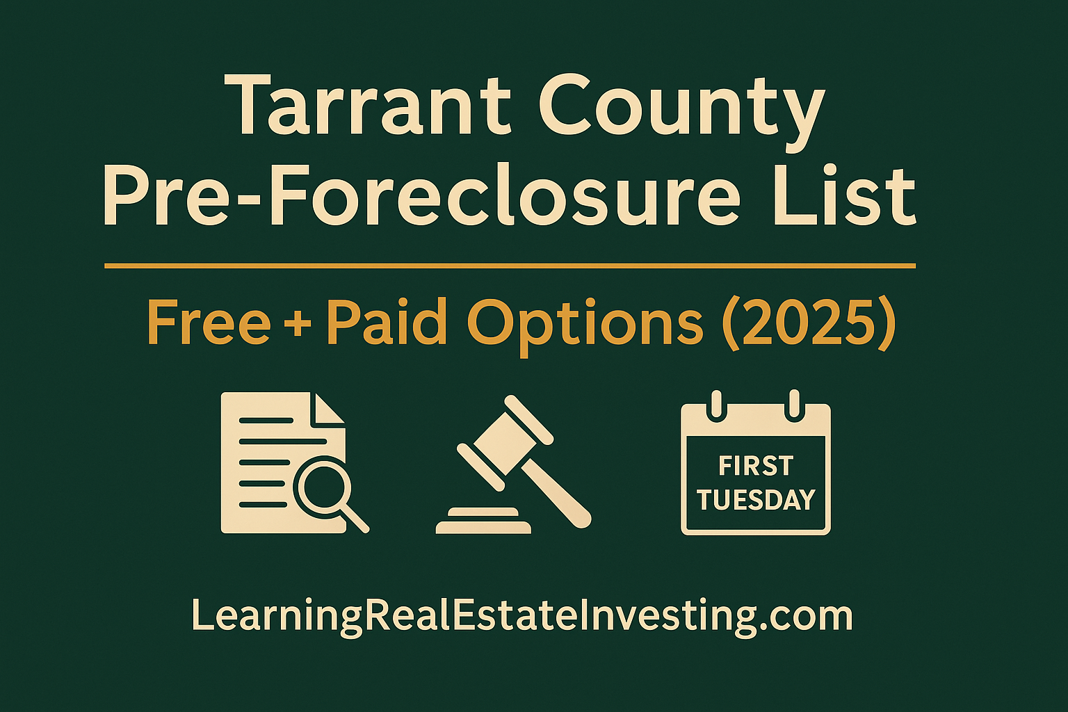 How to Pull the Tarrant County Pre-Foreclosure List (Free + Paid Options)