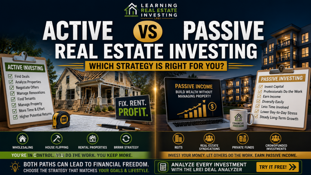 Active vs Passive Real Estate Investing