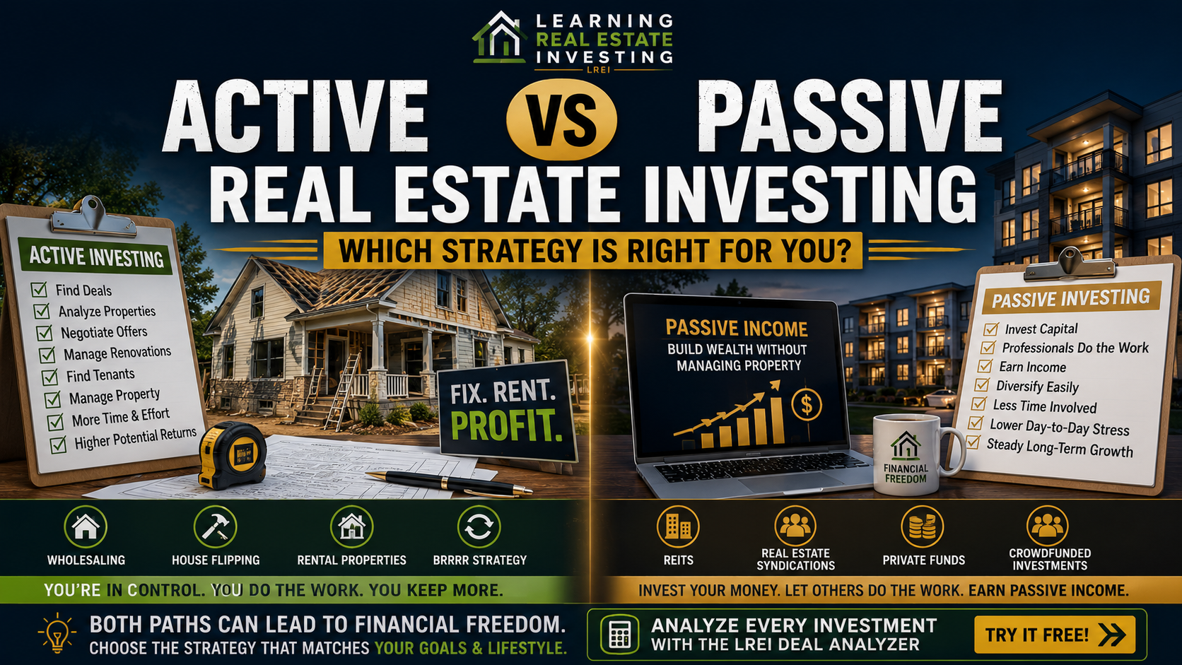 Active vs Passive Real Estate Investing