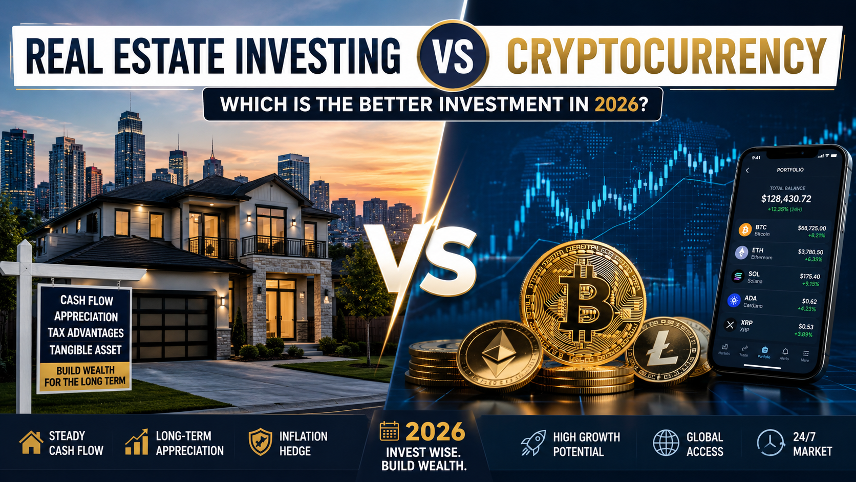 Real Estate Investing vs Cryptocurrency: Which Is the Better Investment in 2026?